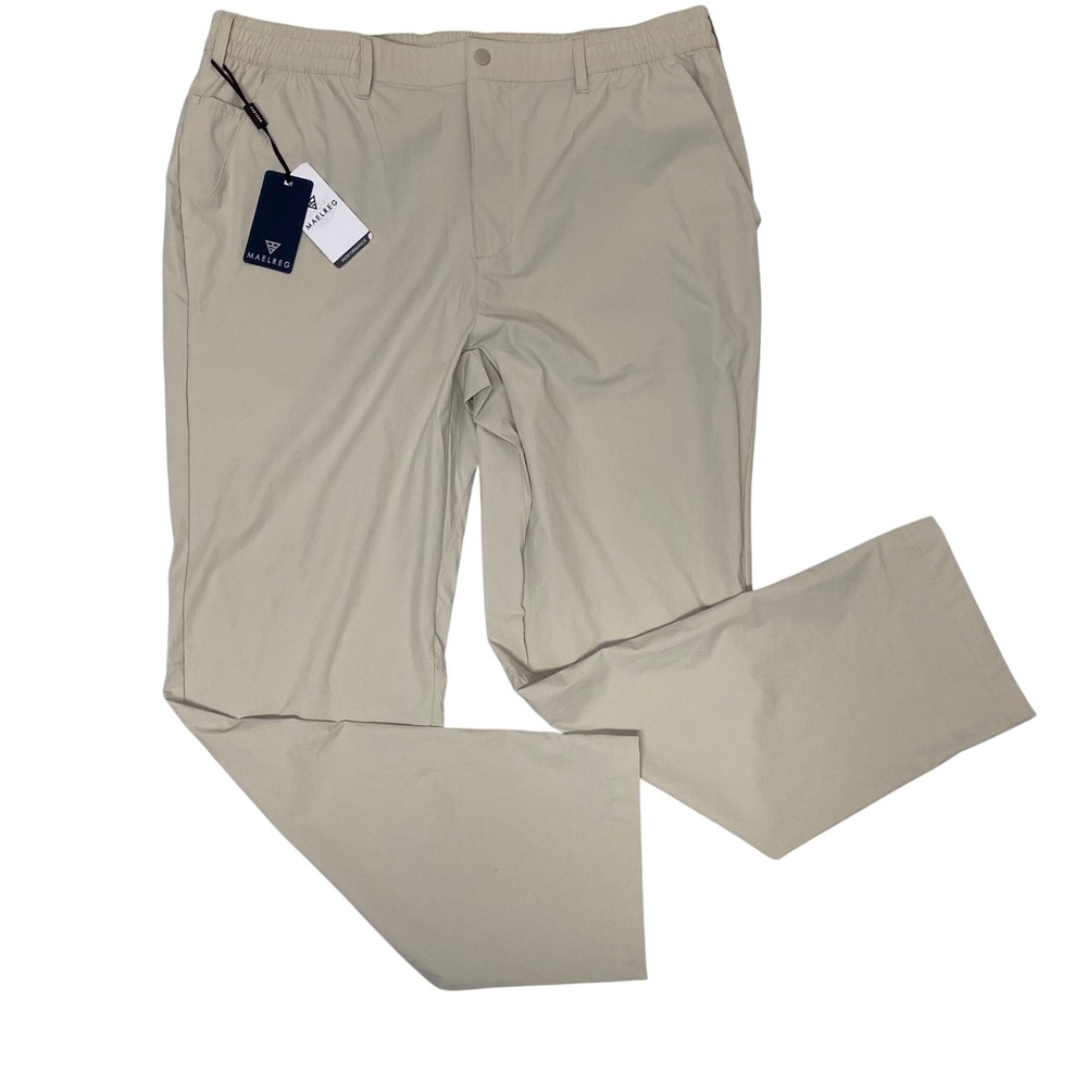 NWT Maelreg ProFlex‎ Performance Pants Men's 36x30 Light Khaki Stretch Golf